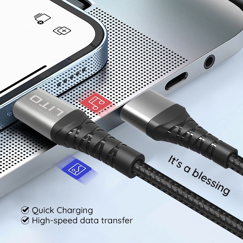 Laptop, Telefoane si Tablete - Telefoane mobile si accesorii - Accesorii Telefoane - Cabluri si adaptoare telefoane - Cablu Type-C la Lightning, 27W, 1m - Lito (LD08CL) - Negru - Infinity.ro