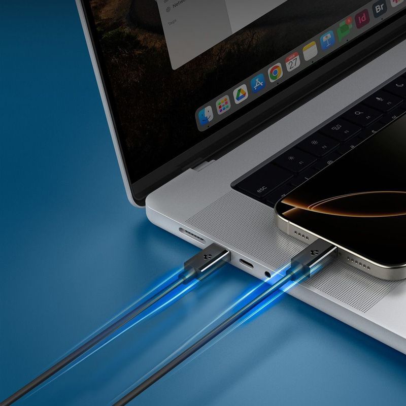 Laptop, Telefoane si Tablete - Telefoane mobile si accesorii - Accesorii Telefoane - Cabluri si adaptoare telefoane - Cablu pentru Alimentare Type-C, 60W, 480Mbps, 2m - Spigen Essential (EB6020CC) - Negru - Infinity.ro