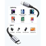 Laptop, Telefoane si Tablete - Telefoane mobile si accesorii - Accesorii Telefoane - Cabluri si adaptoare telefoane - Cablu de Date USB-C la Lightning, Fast Charging, 3A, 480Mbps, 1m - UVerde US304 (60759) - Space Gri - Infinity.ro