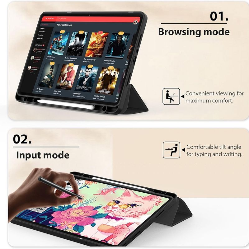 Laptop, Telefoane si Tablete - Tablete si accesorii tablete - Accesorii Tablete - Huse tablete - Husa pentru Xiaomi Rosumi Pad SE 4G 8.7" - Techsuit Flex Trifold - Negru - Infinity.ro