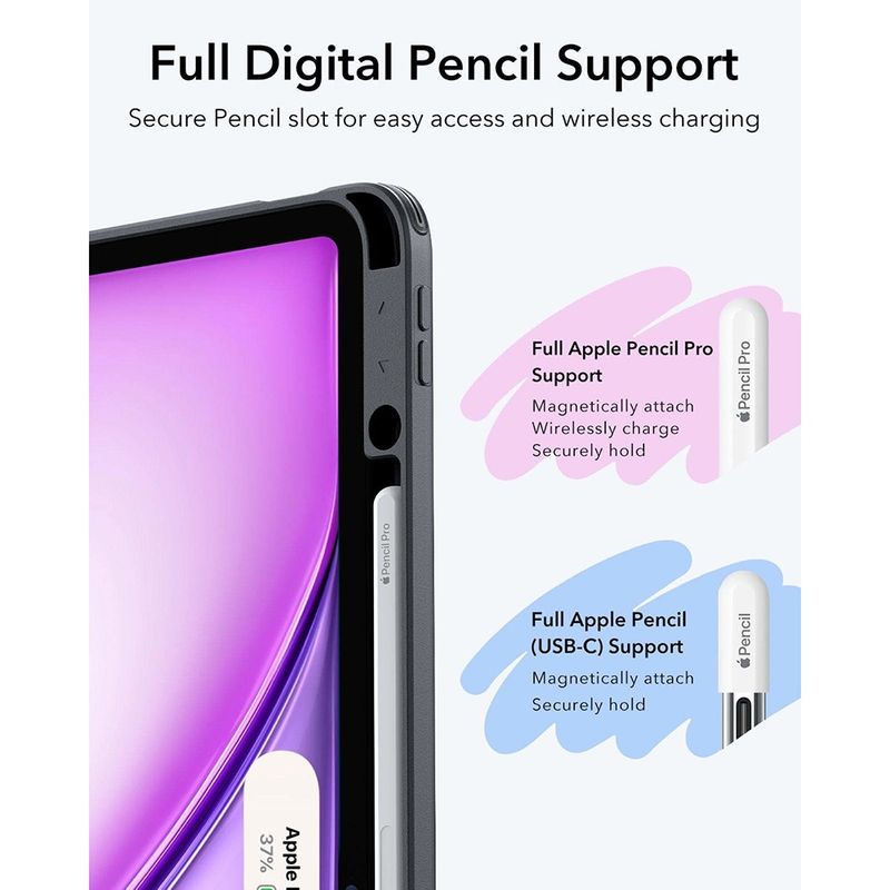 Laptop, Telefoane si Tablete - Tablete si accesorii tablete - Accesorii Tablete - Huse tablete - Husa pentru iPad Air 13 (2024) / Air 13 (2025) - ESR FlipA Hybrid (cu Pencil Holder) - Negru - Infinity.ro