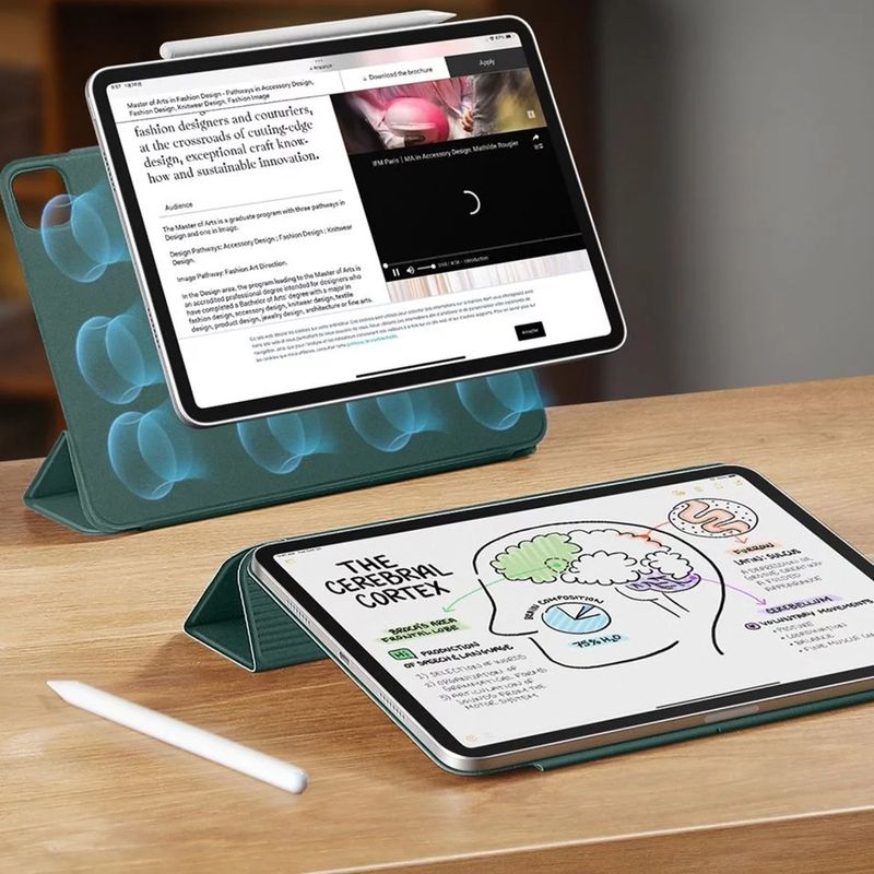 Laptop, Telefoane si Tablete - Tablete si accesorii tablete - Accesorii Tablete - Huse tablete - Husa pentru iPad Pro 12.9 (2020/2021/2022) / Air 13 (2024) / Air 13 (2025) - ESR Rebound Magnetic - pentruest Verde - Infinity.ro
