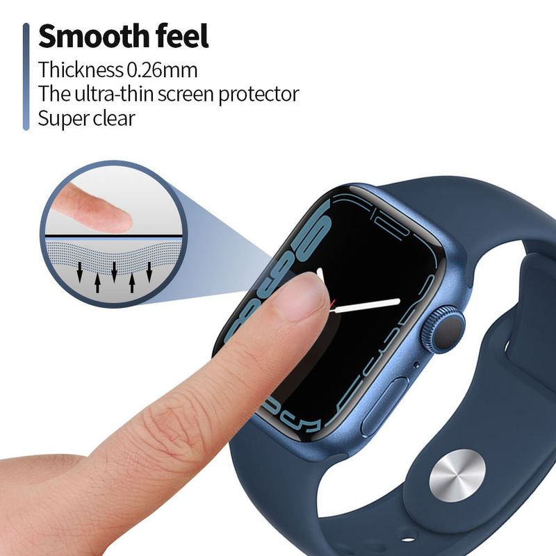 Laptop, Telefoane si Tablete - Wearables si gadgeturi - Wearables - Accesorii wearables - Folie pentru Apple Watch 4/5/6/SE/SE 2 (40mm) cu Aplicator - Albastruo High Molecule Screen Protector - Negru - Infinity.ro
