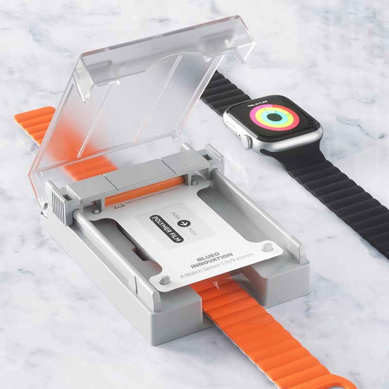 Laptop, Telefoane si Tablete - Wearables si gadgeturi - Wearables - Accesorii wearables - Folie pentru Apple Watch 4/5/6/SE/SE 2 (40mm) cu Aplicator - Albastruo High Molecule Screen Protector - Negru - Infinity.ro