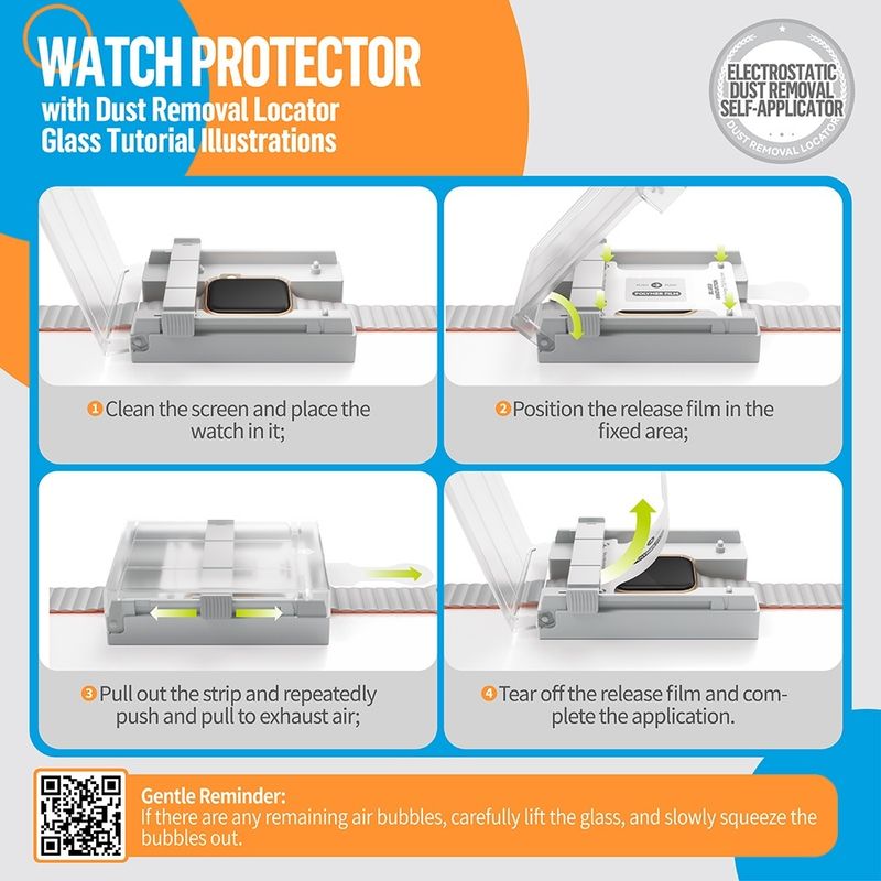 Laptop, Telefoane si Tablete - Wearables si gadgeturi - Wearables - Accesorii wearables - Folie pentru Apple Watch 4/5/6/SE/SE 2 (40mm) cu Aplicator - Albastruo High Molecule Screen Protector - Negru - Infinity.ro