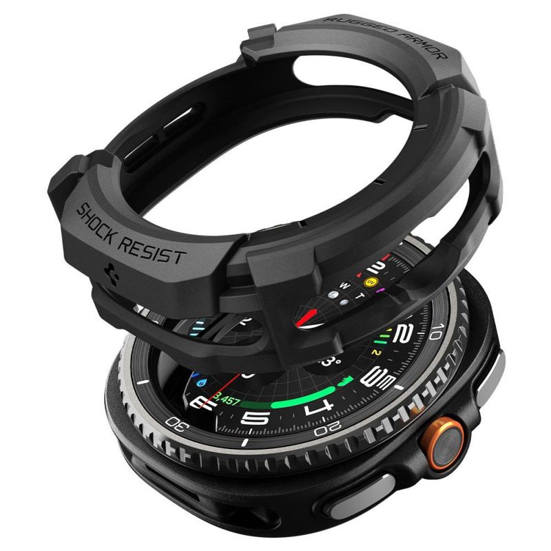 Laptop, Telefoane si Tablete - Wearables si gadgeturi - Wearables - Accesorii wearables - Husa pentru Samsung Galaxy Watch8 Classic - Spigen Rugged Armor - Matte Negru - Infinity.ro