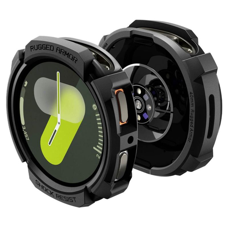 Laptop, Telefoane si Tablete - Wearables si gadgeturi - Wearables - Smartwatch-uri - Husa pentru Samsung Galaxy Watch8 40mm - Spigen Rugged Armor - Negru - Infinity.ro