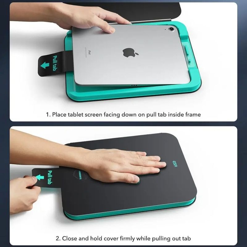 Laptop, Telefoane si Tablete - Tablete si accesorii tablete - Accesorii Tablete - Folii protectie tablete - Folie pentru iPad 10 (2022) 10.9 / 11 (2025) (set 2) - ESR Armorite Screen Protector UltraFit Tray - Transparent - Infinity.ro