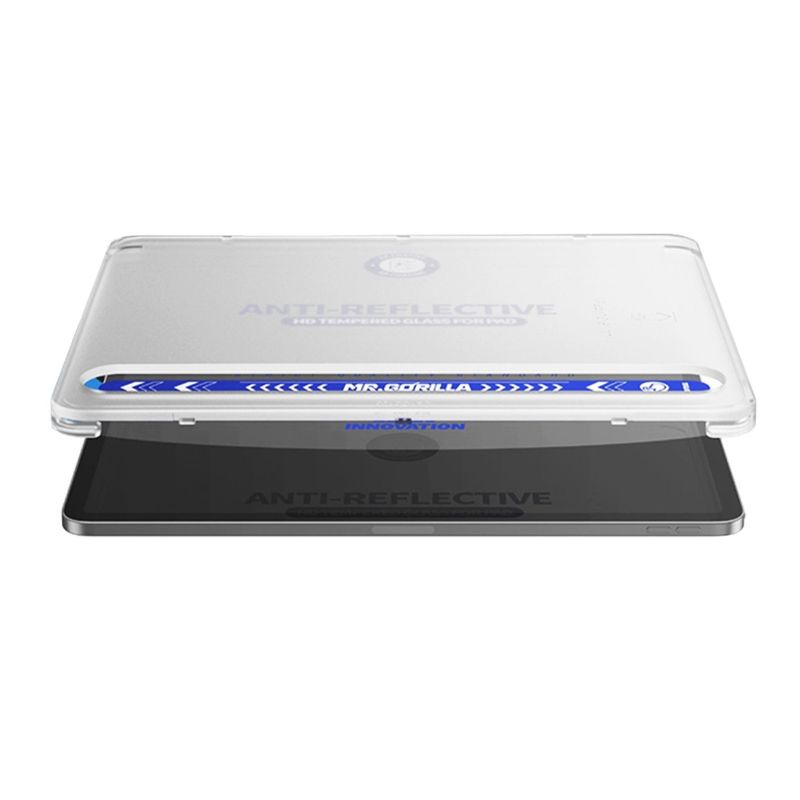 Laptop, Telefoane si Tablete - Tablete si accesorii tablete - Accesorii Tablete - Folii protectie tablete - Folie pentru iPad Pro 12.9 (2020 / 2021 / 2022) cu Aplicator - Albastruo Anti-Reflective HD Glass - Transparent - Infinity.ro