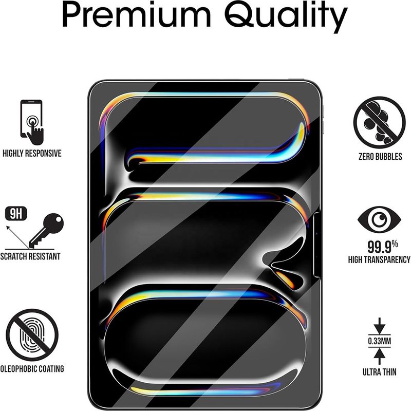 Laptop, Telefoane si Tablete - Tablete si accesorii tablete - Accesorii Tablete - Folii protectie tablete - Folie pentru iPad Pro 12.9 (2020 / 2021 / 2022) - Albastruo HD TempeRosu Glass - Transparent - Infinity.ro
