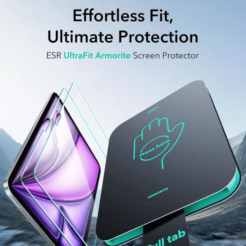 Laptop, Telefoane si Tablete - Tablete si accesorii tablete - Accesorii Tablete - Folii protectie tablete - Folie pentru iPad Air 13 (2024) / Air 13 (2025) (set 2) - ESR Armorite Screen Protector UltraFit Tray - Transparent - Infinity.ro