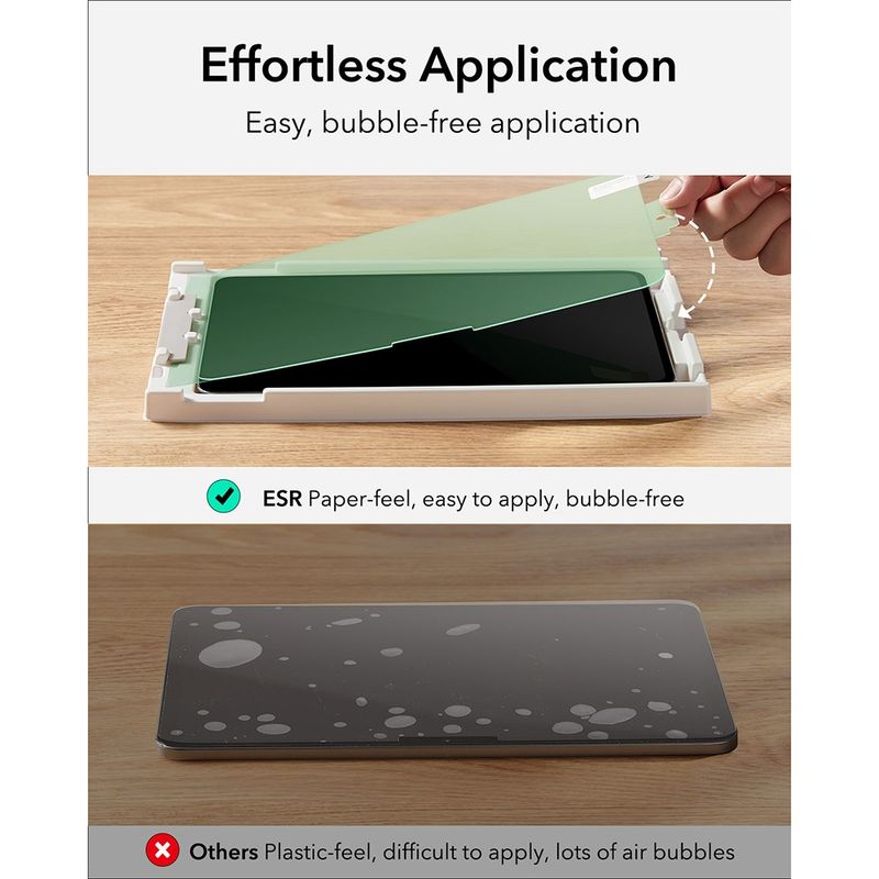 Laptop, Telefoane si Tablete - Tablete si accesorii tablete - Accesorii Tablete - Folii protectie tablete - Folie pentru iPad Air 11 2024 (set 2) - ESR Paper-Feel - Matte Transparent - Infinity.ro