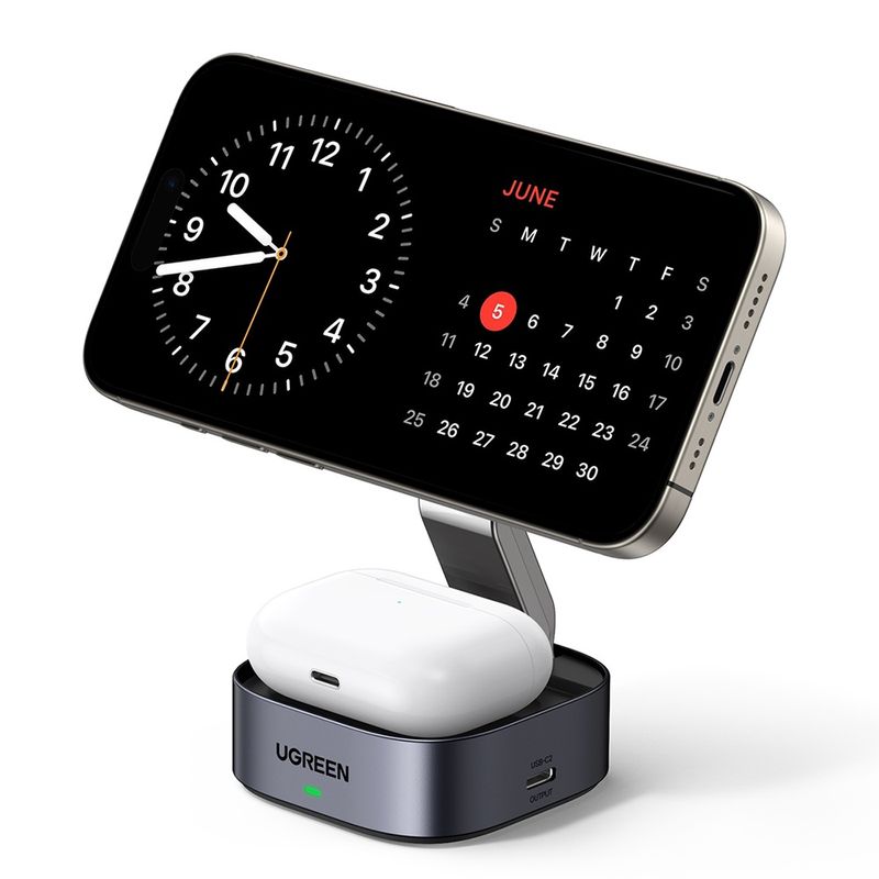 Laptop, Telefoane si Tablete - Telefoane mobile si accesorii - Accesorii Telefoane - Incarcatoare telefoane - Incarcator Pliabil fara Fir 2in1, 25W, 3A, Qi2 - UVerde W526 (35278) - Negru - Infinity.ro