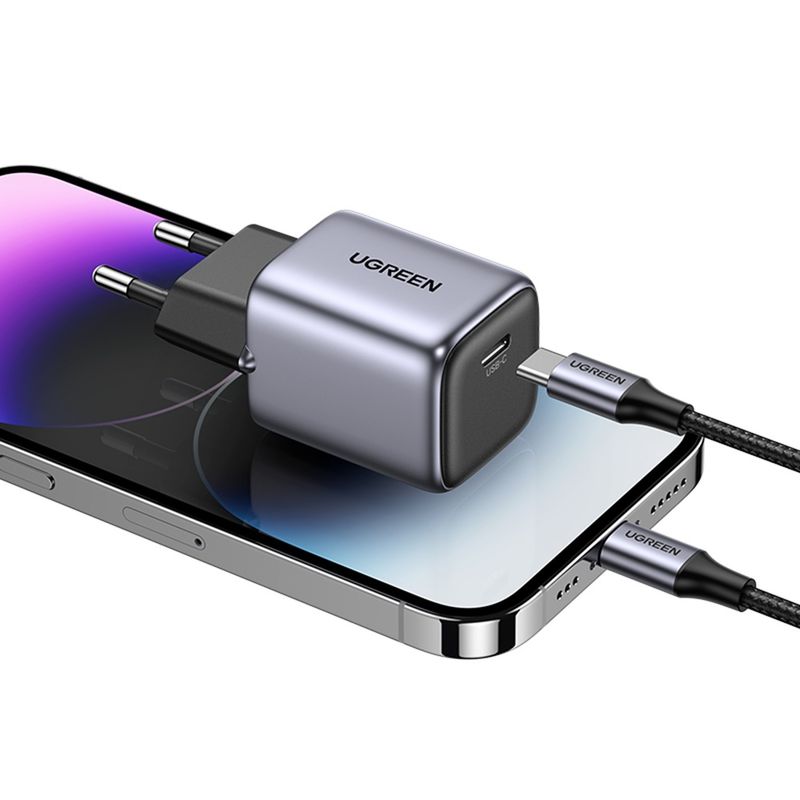 Laptop, Telefoane si Tablete - Telefoane mobile si accesorii - Accesorii Telefoane - Incarcatoare telefoane - Incarcator USB-C, GaN, Fast Charging, 20W, 3A, QC4.0+ - UVerde Nexode CD318 (90664) - Gri - Infinity.ro
