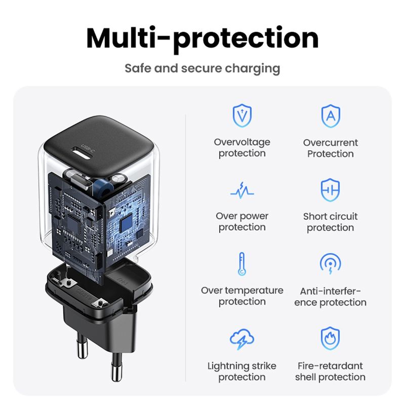 Laptop, Telefoane si Tablete - Telefoane mobile si accesorii - Accesorii Telefoane - Incarcatoare telefoane - Incarcator USB-C, GaN, Fast Charging, 20W, 3A, QC4.0+ - UVerde Nexode CD318 (90664) - Gri - Infinity.ro