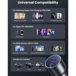 Laptop, Telefoane si Tablete - Telefoane mobile si accesorii - Accesorii Telefoane - Incarcatoare telefoane - Incarcator pentru Masina Type-C, USB, 63W, 3A, PD3.0, QC 3.0 - UVerde EC701 (35023) - Negru - Infinity.ro