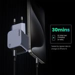 Laptop, Telefoane si Tablete - Telefoane mobile si accesorii - Accesorii Telefoane - Incarcatoare telefoane - Incarcator pentru Priza Type-C, GaN, Fast Charging, 30W, 3A, PD3.0, QC4.0+ - UVerde Nexode S X503 (35041) - Gri - Infinity.ro