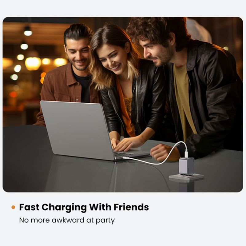 Laptop, Telefoane si Tablete - Telefoane mobile si accesorii - Accesorii Telefoane - Incarcatoare telefoane - Incarcator USB, 2x Type-C, GaN, Fast Charging, 65W, 3A, PD3.0, QC4.0 - UVerde Nexode Pro X755 (25871) - Gri - Infinity.ro