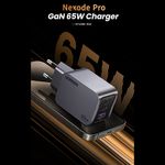 Laptop, Telefoane si Tablete - Telefoane mobile si accesorii - Accesorii Telefoane - Incarcatoare telefoane - Incarcator USB, 2x Type-C, GaN, Fast Charging, 65W, 3A, PD3.0, QC4.0 - UVerde Nexode Pro X755 (25871) - Gri - Infinity.ro