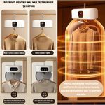 Electronice si Electrocasnice - Masini si uscatoare de rufe - Uscatoare de rufe - Mini uscator rufe electric, 7 trepte, uscare 360°, telecomanda, sterilizare UV, eliminare mirosuri si bacterii, Clickzu - Infinity.ro