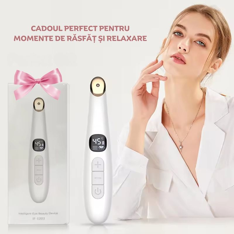 Ingrijire personala si Cosmetice - Aparate & accesorii ingrijire personala - Aparate cosmetice - Aparate intretinere si ingrijire corporala - Aparat de infrumusetare cu lumina rosie, masaj cu vibratii, terapie termica 37-45°C pentru linii fine, cearcane, Clickzu - Infinity.ro