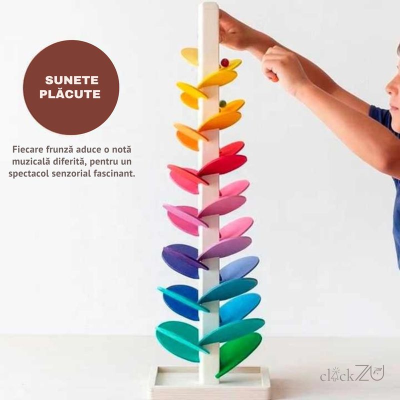 Jucarii, Copii si Bebe - Jucarii si jocuri - Jucarii bebelusi - Jucarii interactive bebelusi - Copac muzical din lemn pentru copii, jucarie educativa senzoriala, stimuleaza auzul, coordonarea, motricitatea, Clickzu - Infinity.ro