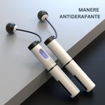 Sport si Outdoor - Fitness - Accesorii fitness - Corzi de sarit - Coarda sarituri cu contor digital, durata exercitii, calorii consumate, ajustabila, bile cu greutati incluse, Clickzu - Infinity.ro