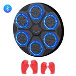Jucarii, Copii si Bebe - Jucarii si jocuri - Jucarii & jocuri educative - Jucarii interactive - Tinta de box cu Bluetooth, 6 zone interactive cu LED RGB, viteza ajustabila, set 2 manusi, adulti si copii, Clickzu - Infinity.ro