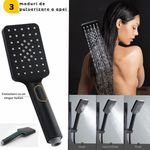 Casa si Gradina - Sanitare - Cazi si cabine de dus - Coloane si seturi de dus - Coloana dus cu termostat si afisaj digital, cap de dus tip ploaie, dus de mana, bideu, robinet inferior, raft, Clickzu - Infinity.ro