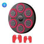 Jucarii, Copii si Bebe - Jucarii si jocuri - Jucarii & jocuri educative - Jucarii interactive - Tinta de box cu Bluetooth, 6 zone interactive cu LED RGB, viteza ajustabila, set 2 manusi, adulti si copii, Clickzu - Infinity.ro