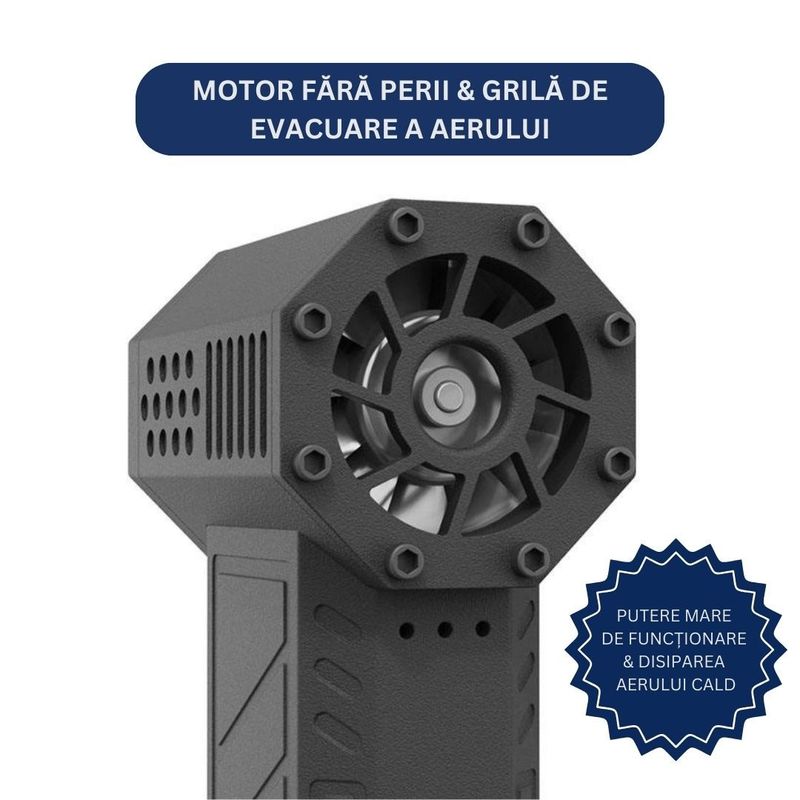 Casa si Gradina - Gradinarit si plante - Utilaje gradina - Aspiratoare, suflante si tocatoare - Turbo suflanta portabila cu aer comprimat, 3 viteze, 130000 RPM, lumina LED pentru precizie, 2 capete de schimb, Clickzu - Infinity.ro