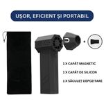 Casa si Gradina - Gradinarit si plante - Utilaje gradina - Aspiratoare, suflante si tocatoare - Turbo suflanta portabila cu aer comprimat, 3 viteze, 130000 RPM, lumina LED pentru precizie, 2 capete de schimb, Clickzu - Infinity.ro