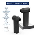 Casa si Gradina - Gradinarit si plante - Utilaje gradina - Aspiratoare, suflante si tocatoare - Turbo suflanta portabila cu aer comprimat, 3 viteze, 130000 RPM, lumina LED pentru precizie, 2 capete de schimb, Clickzu - Infinity.ro