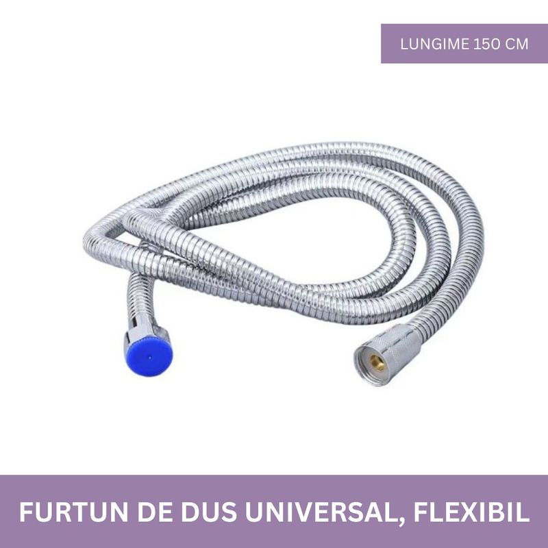 Casa si Gradina - Sanitare - Cazi si cabine de dus - Coloane si seturi de dus - Set dus cu 5 functii: para de dus cu presiune inalta, furtun de 1.5m, suport adeziv, instalare usoara, ABS. Clickzu - Infinity.ro