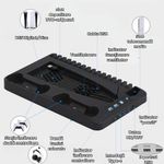 PC, gaming si accesorii - Gaming - Console gaming - Stand PS5 si PS5 Slim cu incarcare duala controllere, iluminare RGB, suport casti, organizator DVD-uri, USB HUB, Clickzu - Infinity.ro