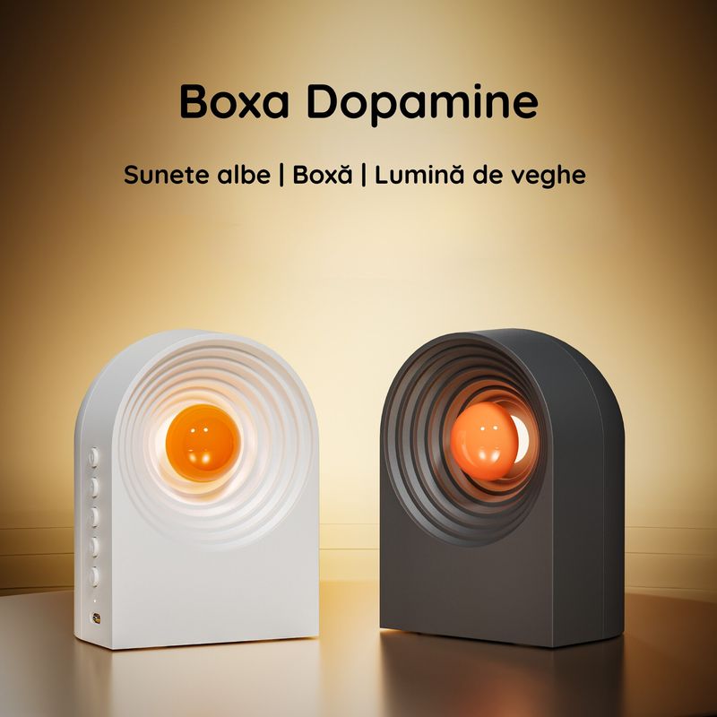 TV, Audio-Video si Foto - Portabile audio - Boxe portabile - Boxa white noise cu lumina de veghe, 8 tipuri de sunete integrate, potrivita pentru camera copilului, Bluetooth, Clickzu - Infinity.ro