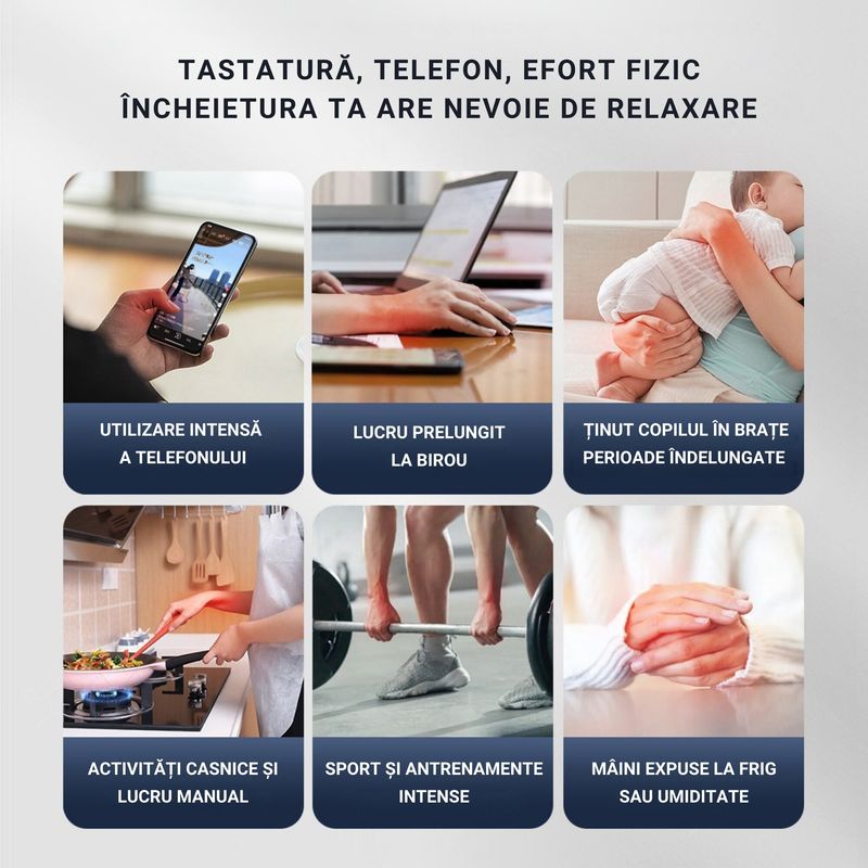 Ingrijire personala si Cosmetice - Sanatate si wellness - Articole wellness - Aparate si dispozitive de masaj - Aparat de masaj cu EMS, terapie termica si suport elastic pentru incheietura, pentru stanga si dreapta, unisex, Clickzu - Infinity.ro