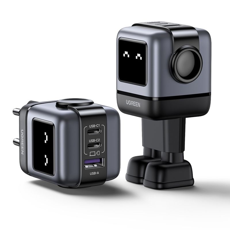 Laptop, Telefoane si Tablete - Telefoane mobile si accesorii - Accesorii Telefoane - Incarcatoare telefoane - Incarcator cu Display LED, USB-C, GaN, Fast Charging, 65W, 3A, QC4.0 - UVerde Nexode RG CD361 (25685B) - Negru - Infinity.ro