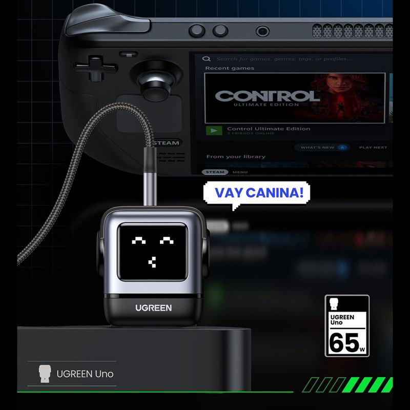 Laptop, Telefoane si Tablete - Telefoane mobile si accesorii - Accesorii Telefoane - Incarcatoare telefoane - Incarcator cu Display LED, USB-C, GaN, Fast Charging, 65W, 3A, QC4.0 - UVerde Nexode RG CD361 (25685B) - Negru - Infinity.ro