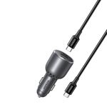 Laptop, Telefoane si Tablete - Telefoane mobile si accesorii - Accesorii Telefoane - Incarcatoare telefoane - Incarcator pentru Masina cu Indicator LED, USB, 2x Type-C, 130W, Cablu USB-C - UVerde EC705 (55511) - Infinity.ro