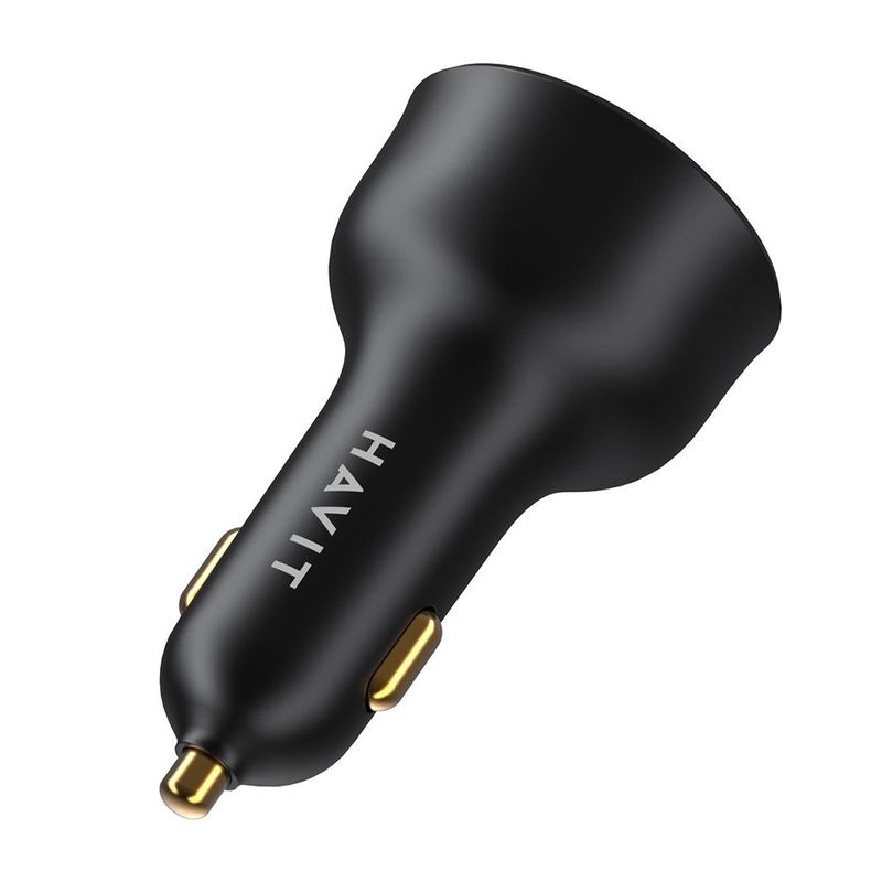 Laptop, Telefoane si Tablete - Telefoane mobile si accesorii - Accesorii Telefoane - Incarcatoare telefoane - Incarcator pentru Masina cu Display Digital, USB, Type-C, PD100W - Havit (CC100W) - Negru - Infinity.ro