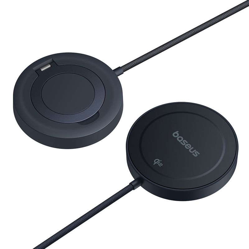 Laptop, Telefoane si Tablete - Telefoane mobile si accesorii - Accesorii Telefoane - Incarcatoare telefoane - Incarcator fara Fir cu Stand, Universal, Qi2 15W, Type-C, 1m - Baseus Simple Mini4 (P10273300121-02) - Cosmic Negru - Infinity.ro