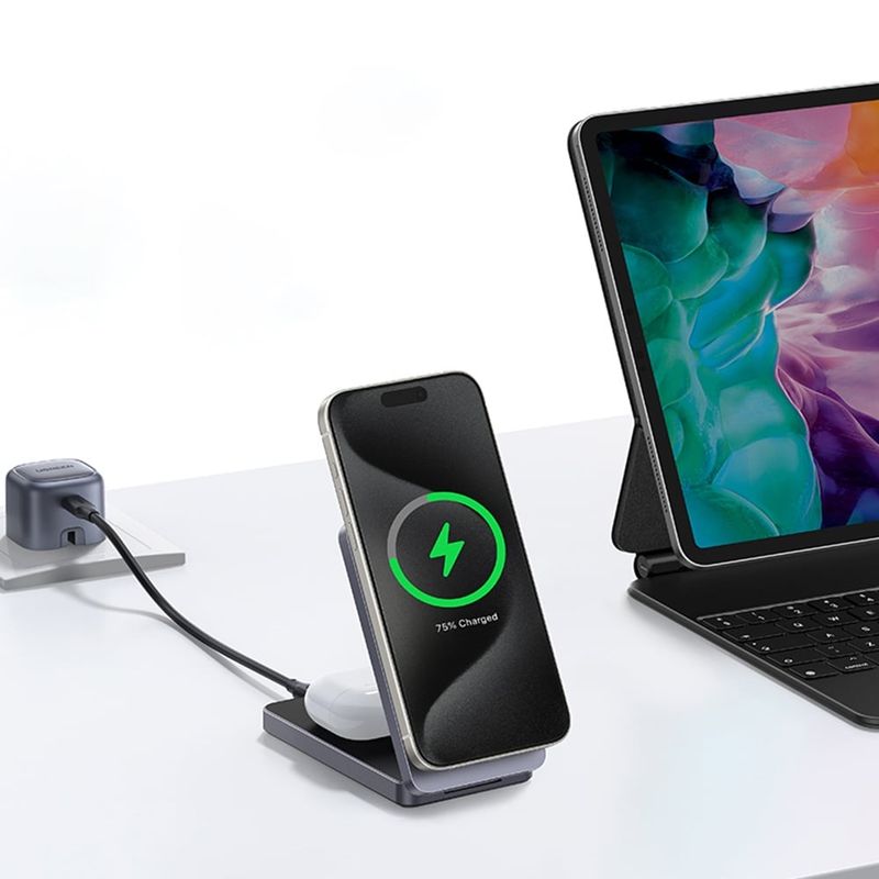 Laptop, Telefoane si Tablete - Telefoane mobile si accesorii - Accesorii Telefoane - Incarcatoare telefoane - Incarcator fara Fir 2in1, 20W, 3A - UVerde W706 (45057) - Alb - Infinity.ro