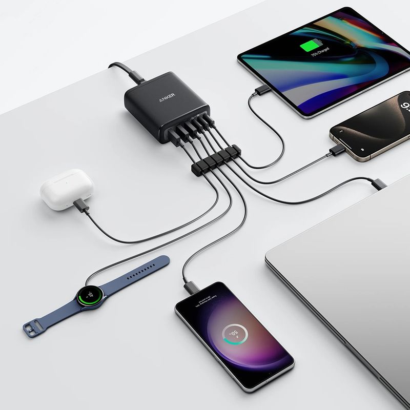 Laptop, Telefoane si Tablete - Telefoane mobile si accesorii - Accesorii Telefoane - Incarcatoare telefoane - Incarcator Priza 3x USB-A, 3x Type-C, 112W - Anker (A2154G11) - Negru - Infinity.ro