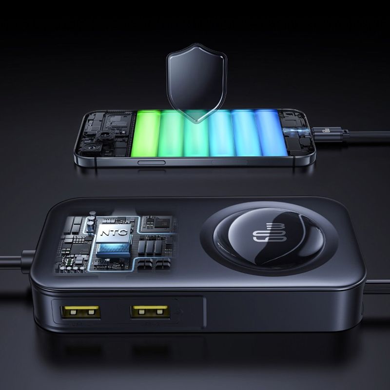 Laptop, Telefoane si Tablete - Telefoane mobile si accesorii - Accesorii Telefoane - Incarcatoare telefoane - Incarcator Masina, Type-C, USB, 105W + Extensie Cablu 60W - Baseus PrimeTrip VW1 (C00069000121-00) - Negru - Infinity.ro