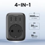 Laptop, Telefoane si Tablete - Telefoane mobile si accesorii - Accesorii Telefoane - Incarcatoare telefoane - Incarcator pentru Priza 2x USB, USB-C, AC, 2990W, 13A, PD30W, 3A, QC4+ - UVerde CD268 (CD314) - Negru - Infinity.ro