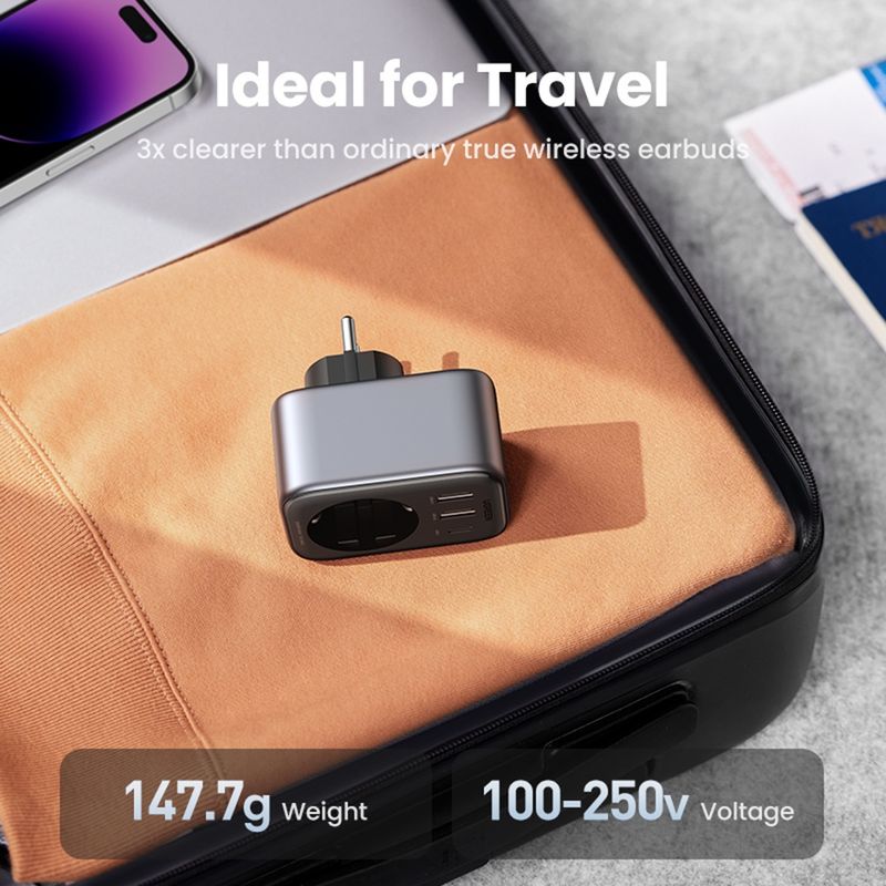 Laptop, Telefoane si Tablete - Telefoane mobile si accesorii - Accesorii Telefoane - Incarcatoare telefoane - Incarcator pentru Priza 2x USB, USB-C, AC, 2990W, 13A, PD30W, 3A, QC4+ - UVerde CD268 (CD314) - Negru - Infinity.ro