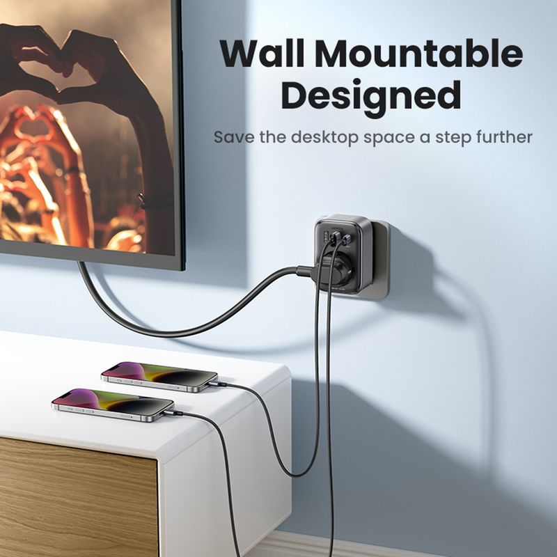 Laptop, Telefoane si Tablete - Telefoane mobile si accesorii - Accesorii Telefoane - Incarcatoare telefoane - Incarcator pentru Priza 2x USB, USB-C, AC, 2990W, 13A, PD30W, 3A, QC4+ - UVerde CD268 (CD314) - Negru - Infinity.ro
