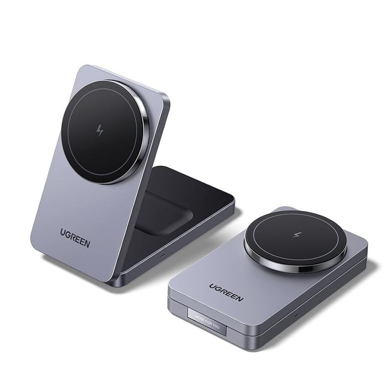 Laptop, Telefoane si Tablete - Telefoane mobile si accesorii - Accesorii Telefoane - Incarcatoare telefoane - Incarcator Pliabil fara Fir 2in1, 15W, 3A - UVerde W528 (45056) - Negru - Infinity.ro