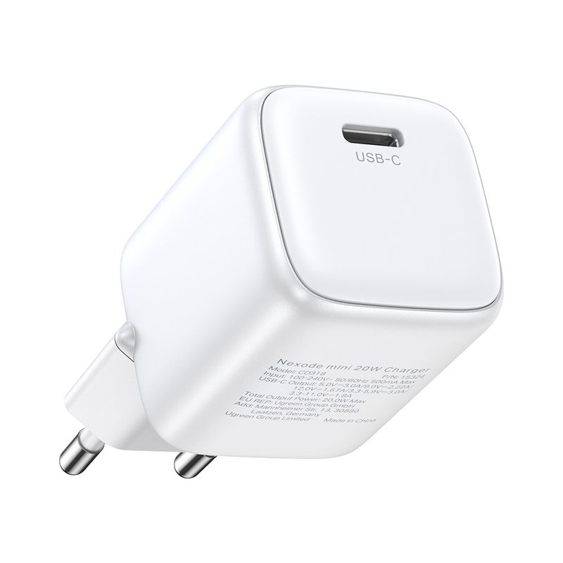 Laptop, Telefoane si Tablete - Telefoane mobile si accesorii - Accesorii Telefoane - Incarcatoare telefoane - Incarcator USB-C, GaN, Fast Charging, 20W, 3A, QC4.0+ - UVerde Nexode CD319 (15324) - Alb - Infinity.ro